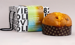 Panettone Pistachio with Maldon Salt Flakes and Pistachio Cream in Sac &agrave; Poche