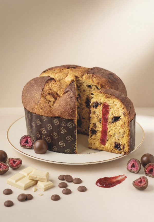 Panettone Raspberry Filling with White &amp; Dark Chocolate Chips
